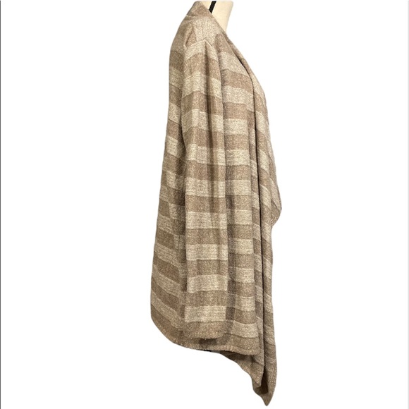 NWOT Barefoot Dreams Neutral Stripes Cozy Calypso Wrap Cardigan Sweater Size 3X - Picture 3 of 14